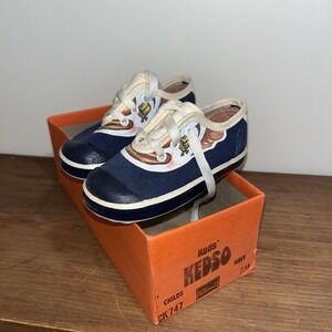 Vintage Keds "kedso" Circus Clown Lace Up Sneakers Blue Kids Size 5T